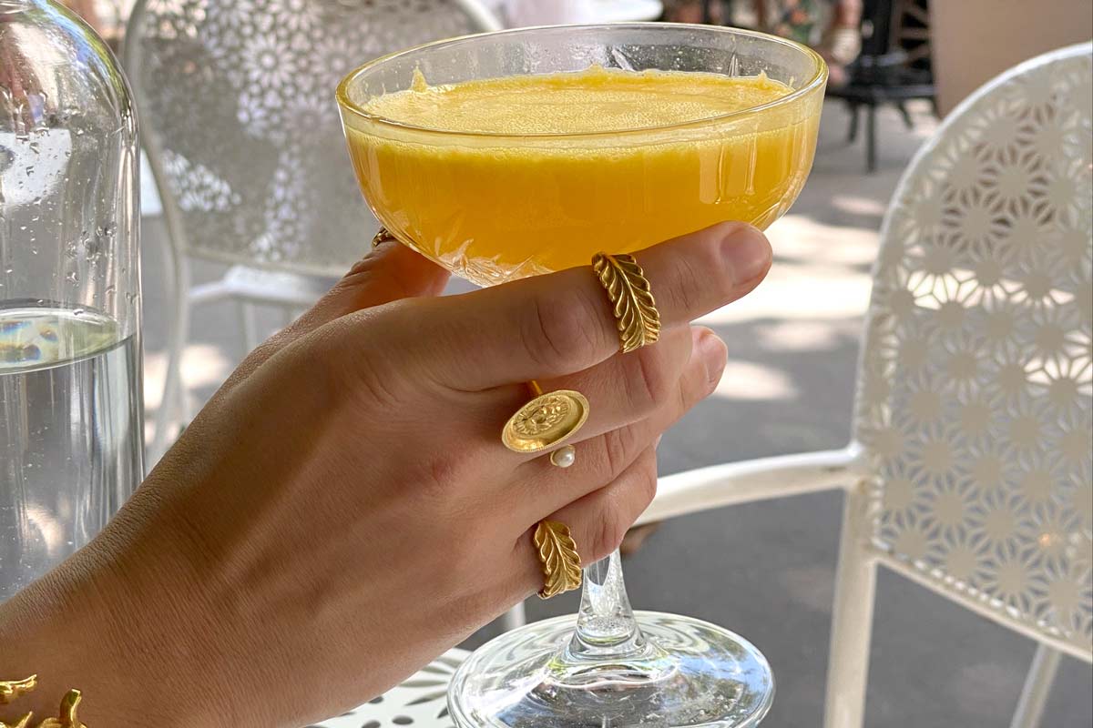 Golden rings and mimosas selection of jewellery