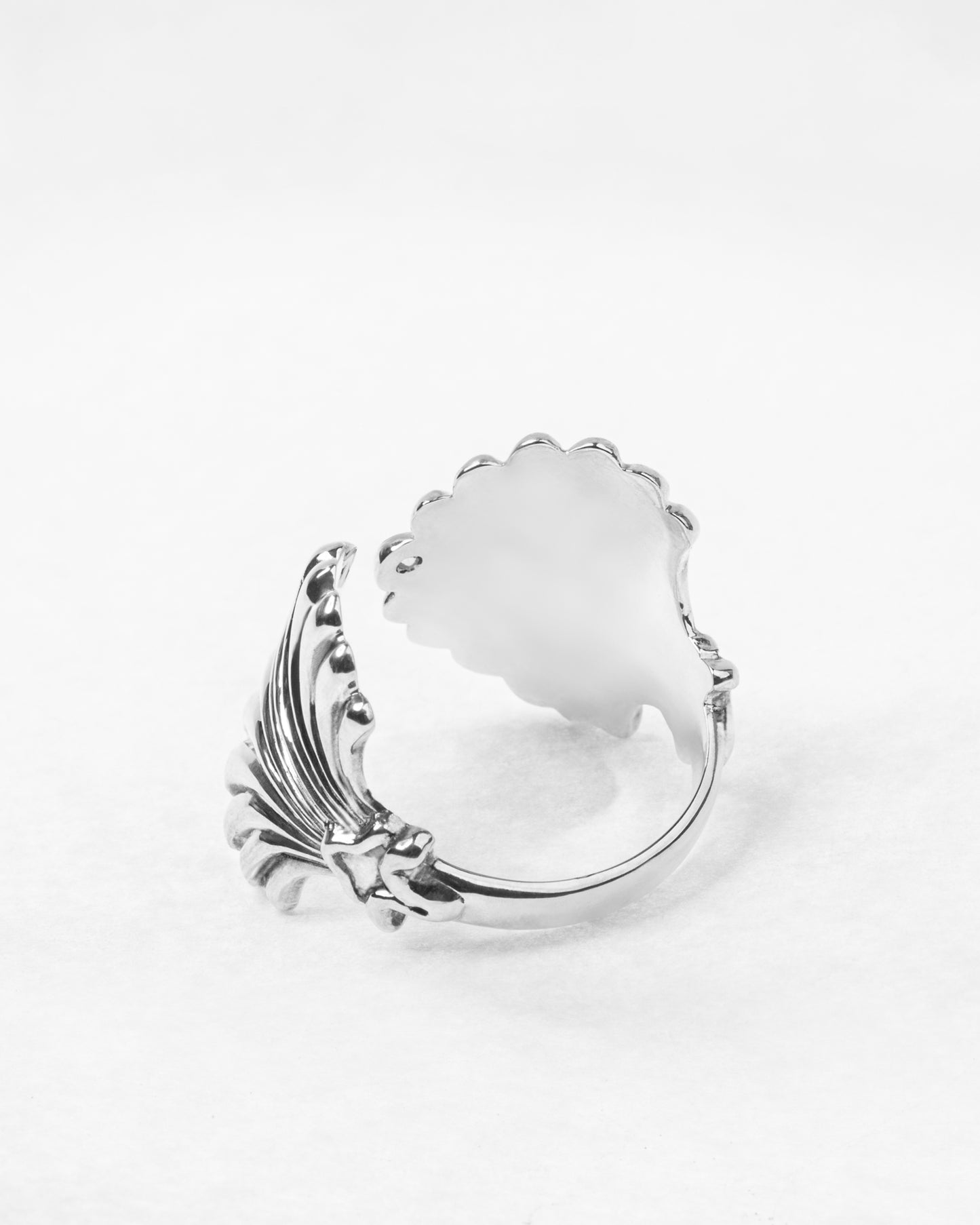 Saint Jacques Ring With Two Diamonds 14K White Gold