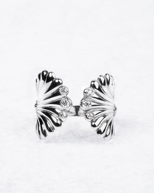 Saint Jacques Ring With Six Diamonds 14K White Gold