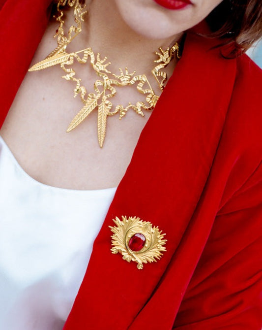 Juno Ruby Brooch - Ella zubrowska Jewellery