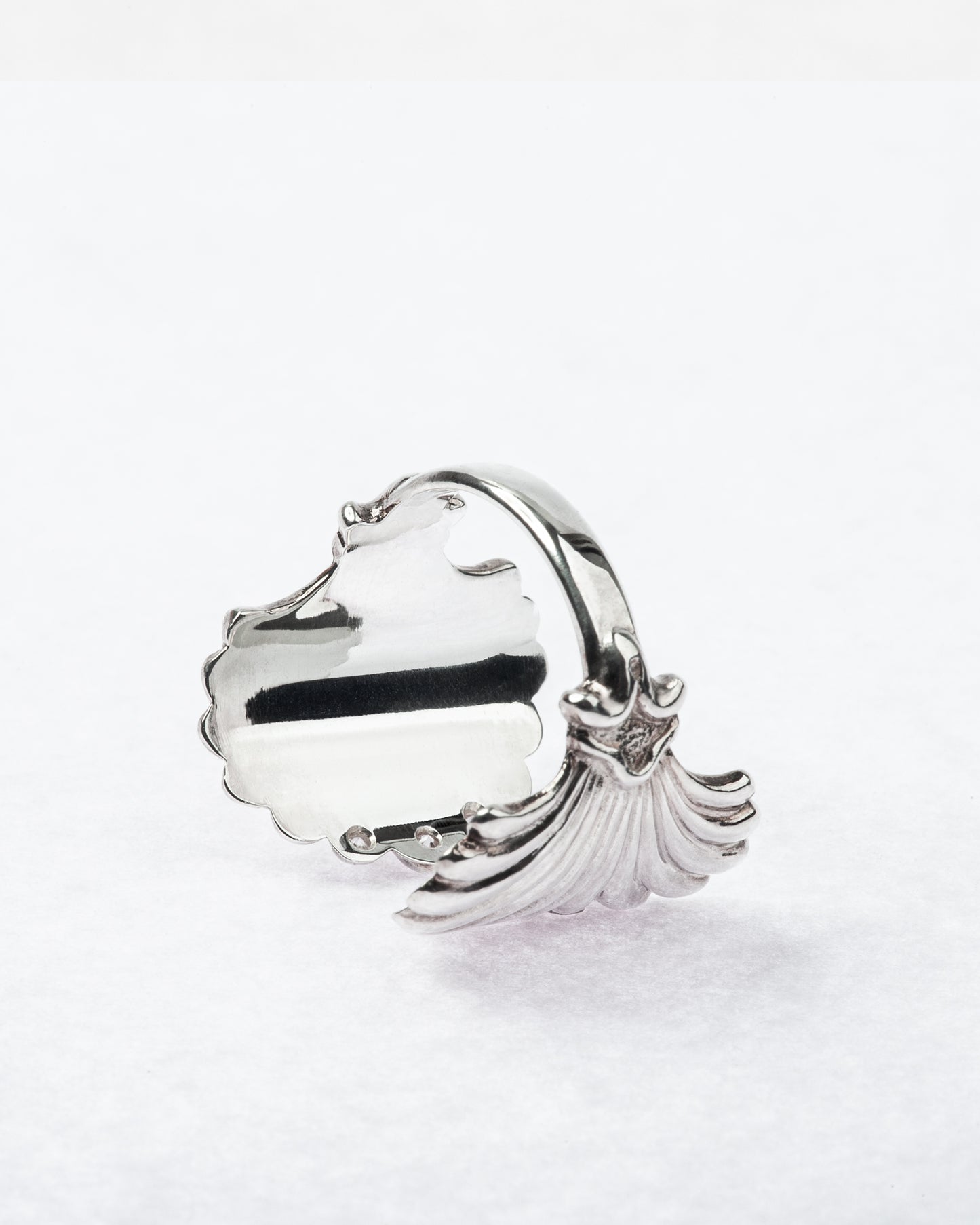 Saint Jacques Ring With Six Diamonds 14K White Gold
