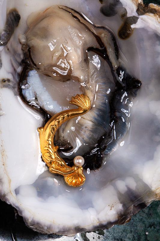 Kolczyki Empire Creatures Dolphins z muszelkami i perłami